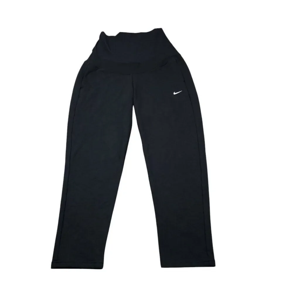 Maternity Nike One French Terry Pants Black FB4683-010 Women's Size Small